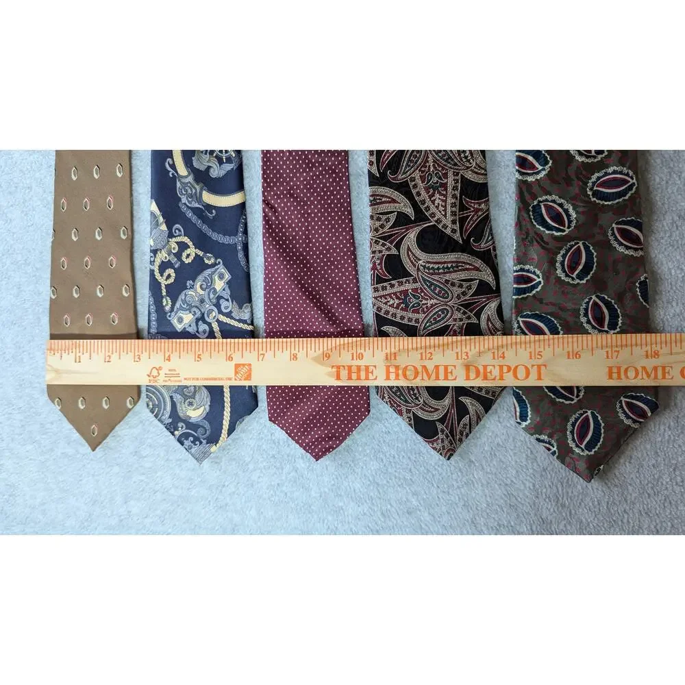 Chloe Mercedes Lanvin Liberty Oscar De La Renta Designer Neck Tie Lot of 5 Silk‎